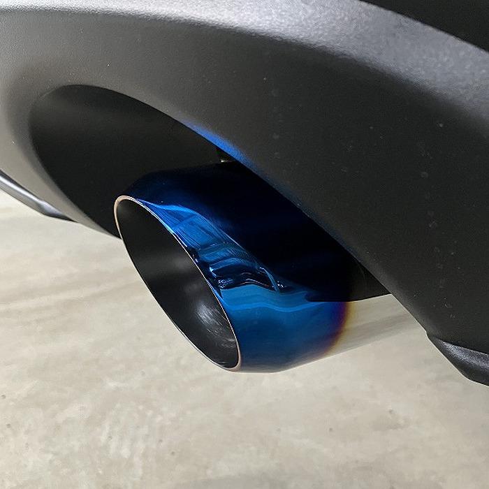 CX-30 マフラーカッター ユーロ 90mm ブルー 耐熱ブラック塗装 2本 