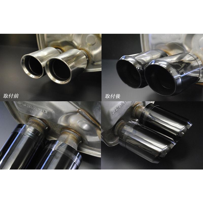 WRX S4 VBH マフラーカッター ユーロ 90mm ブラック 4本 鏡面 耐熱