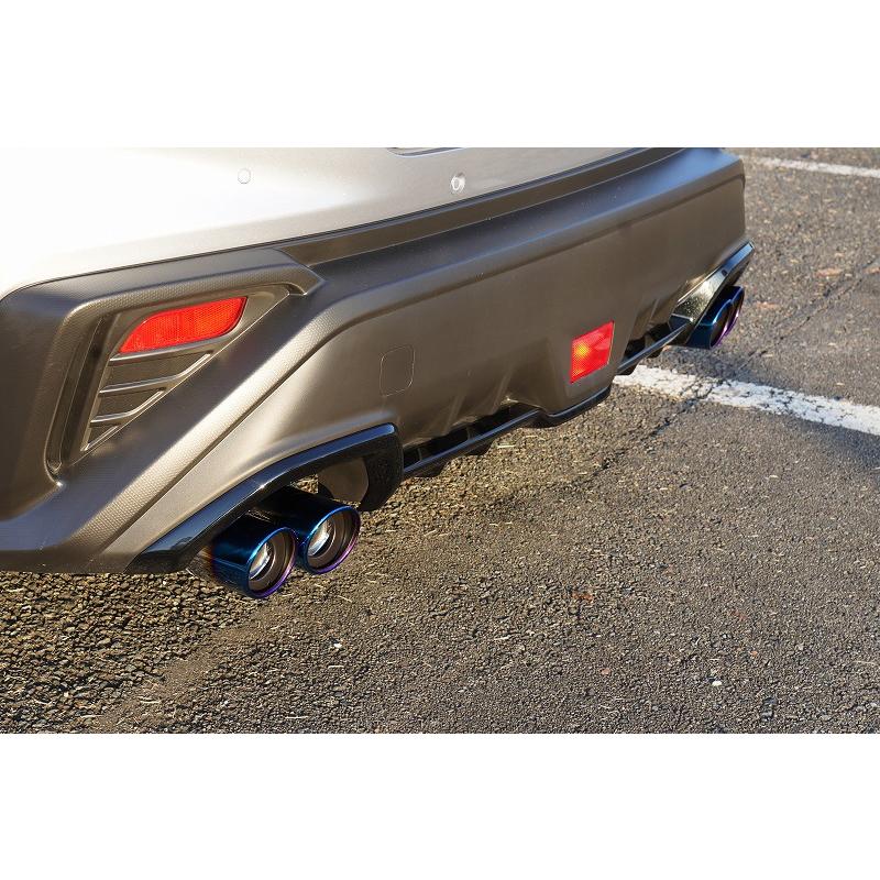 WRX S4 VBH マフラーカッター 90mm ブルー 耐熱ブラック塗装 鏡面 斜口