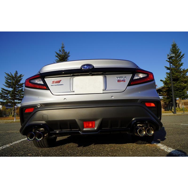 WRX S4 VBH マフラーカッター 90mm ブルー 耐熱ブラック塗装 鏡面 斜口