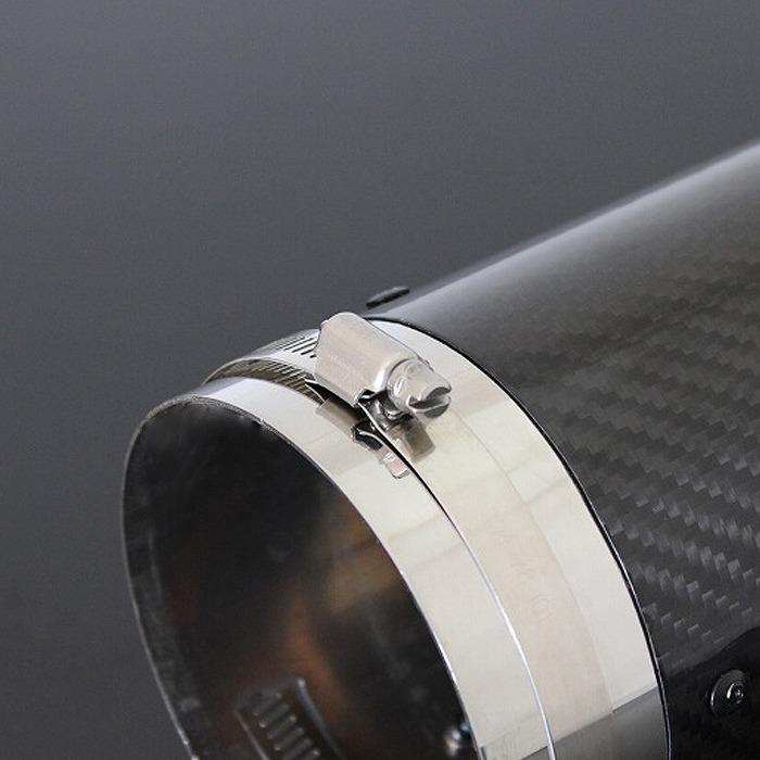B品】レヴォーグ VN系 カーボン マフラーカッター 100mm シルバー 鏡面 
