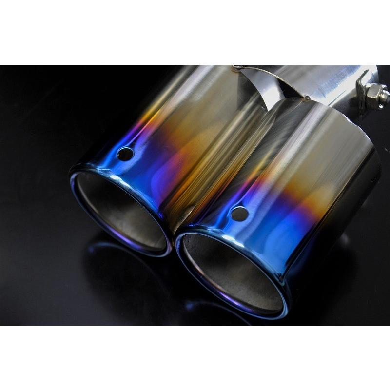 トヨタ C-HR マフラーカッター 60mm×2筒 ステンレス 鏡面 ブルー 1本