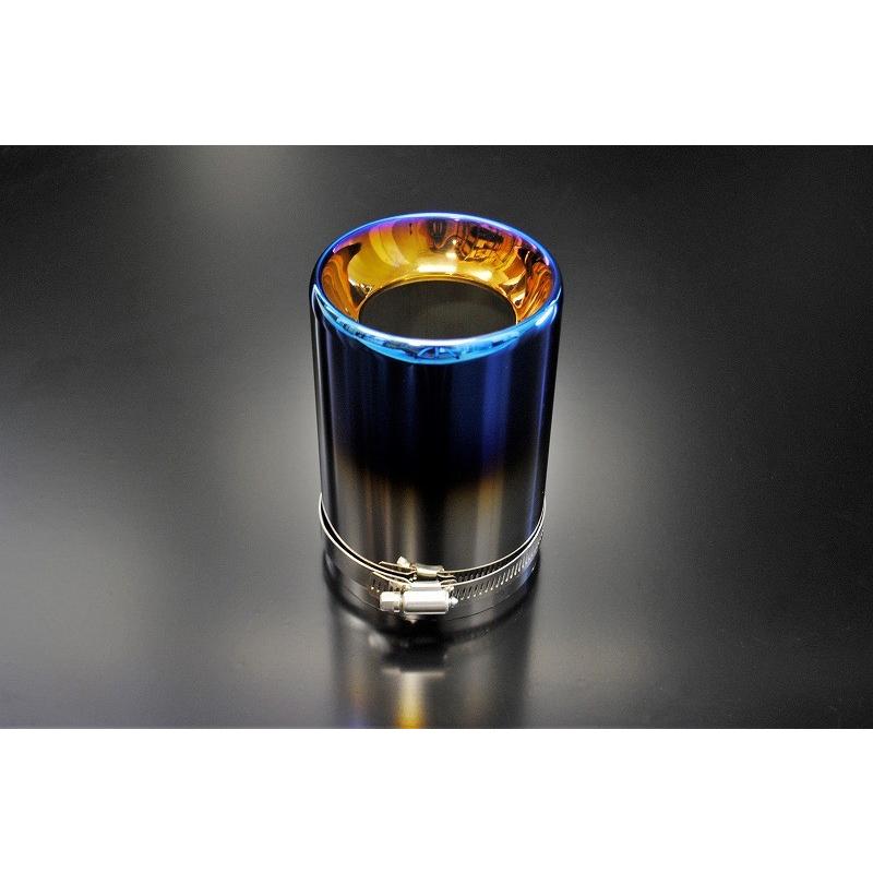 マークX G's マフラーカッター ドーム 90mm ブルー 4本 トヨタ 鏡面 高