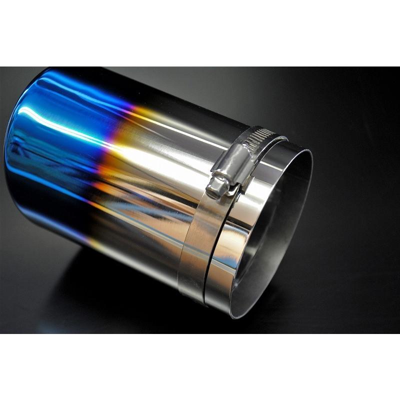 GR ヤリス マフラーカッター 80mm ブルー 焼色 4本 鏡面 高純度