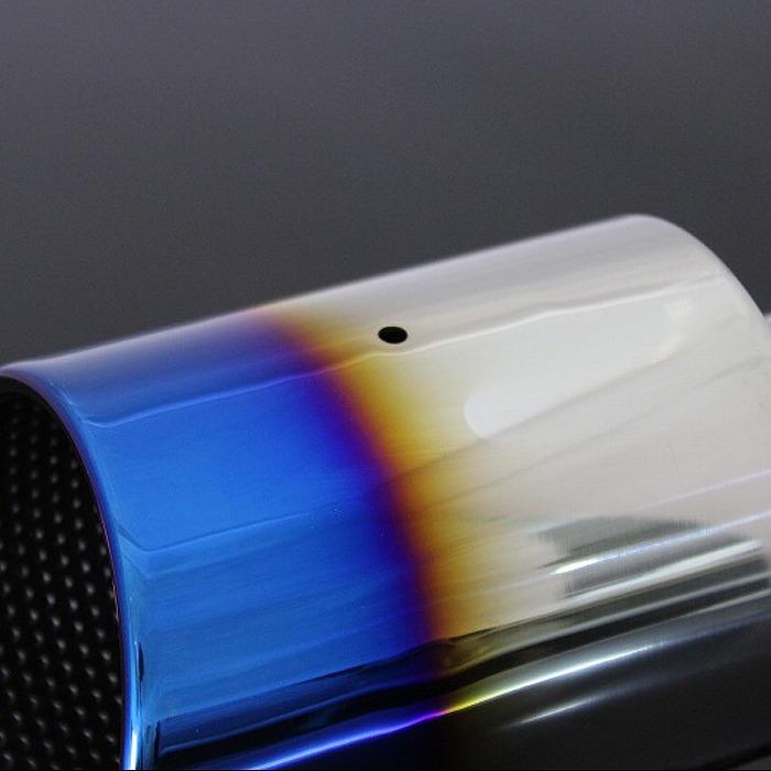 86 GR86 マフラーカッター 114mm ブルー 耐熱ブラック塗装