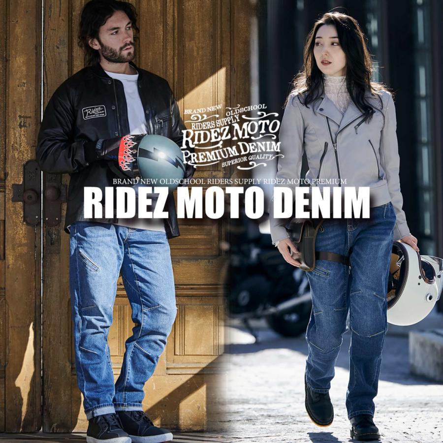 RIDEZ バイク ストレッチ デニム ナロークロッチ 11.4oz CORDURA DENIM ONE WASH RDB2006 ...