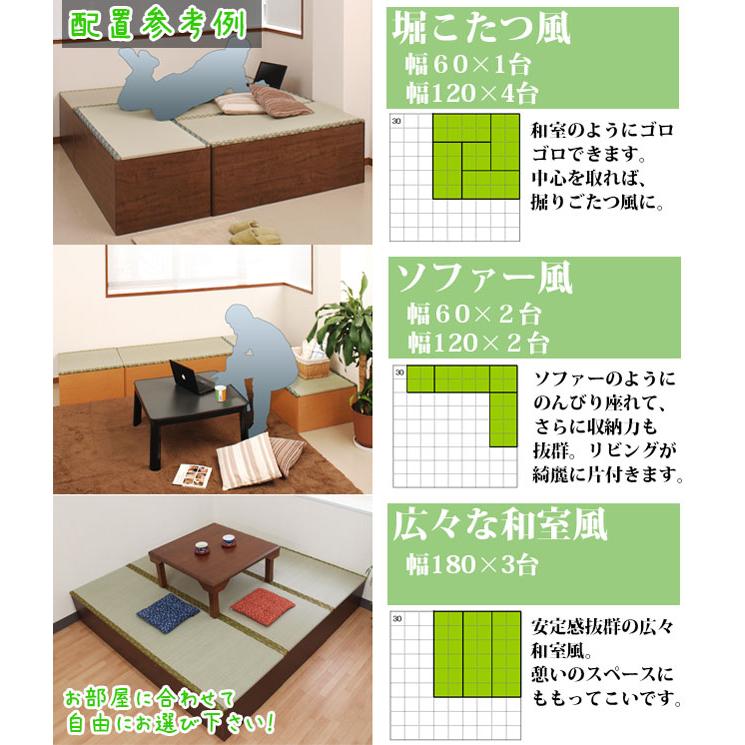 PP樹脂畳ユニットボックス ロータイプ 幅180 日本製国産 収納 ブラウン ナチュラル ボックス ベンチ リビング おもちゃ入れ 片付け 腰掛 収納庫 和風 おしゃれの画像