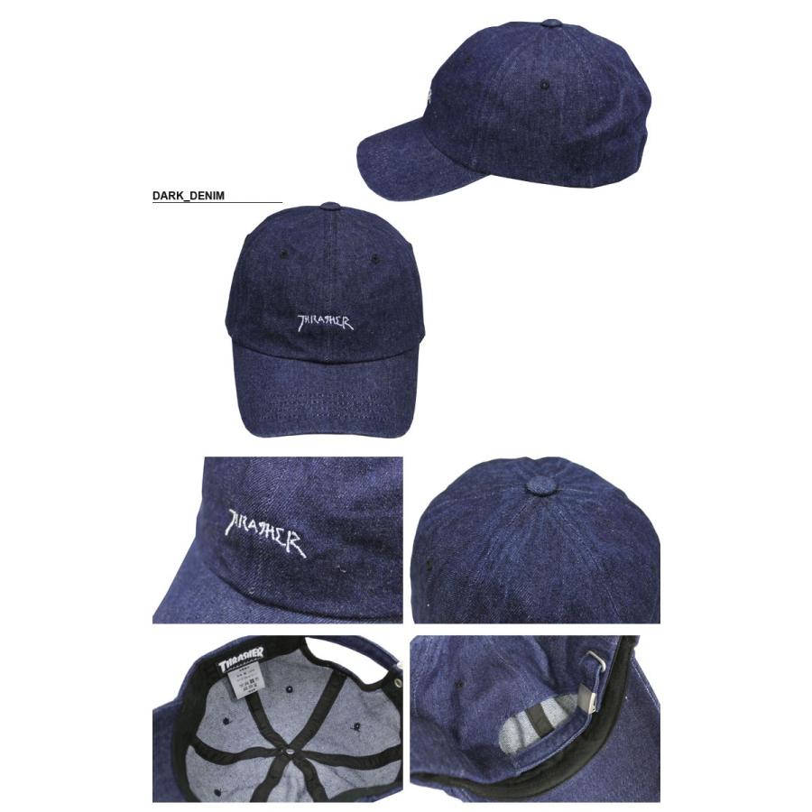 スラッシャー THRASHER GONZ MAG DENIM SPORTS CAP Dad HAT キャップ 帽子 デニム インディゴ サックス カーブキャップ ローキャップ メンズ レディース｜rifflepage｜03