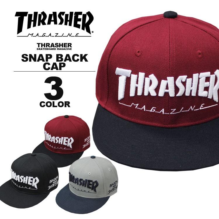 スラッシャー THRASHER キャップ 帽子 スナップバック ブラック 黒 バーガンディー ワイン グレー メンズ レディース MAG LOGO SNAP BACK CAP｜rifflepage