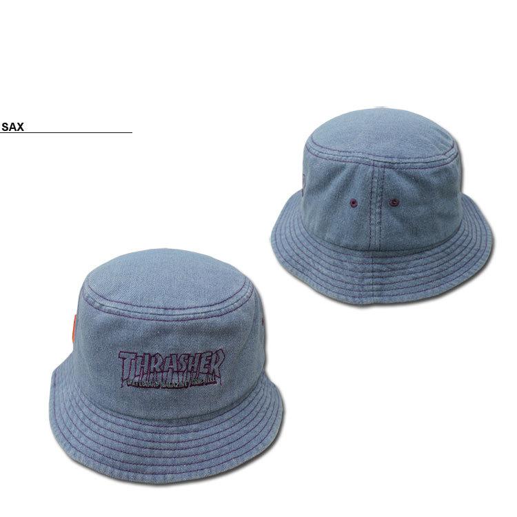 SALE (公式） スラッシャー ハット THRASHER FROM HELL DENIM BUCKET HAT バケットハット 帽子 全2色 メンズ レディース ユニセックス ウォッシュ デニム｜rifflepage｜02