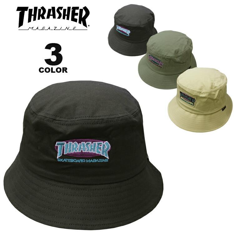 (公式） スラッシャー ハット THRASHER OVAL MAG BUCKET HAT バケットハット 帽子 全3色 メンズ レディース ユニセックス｜rifflepage