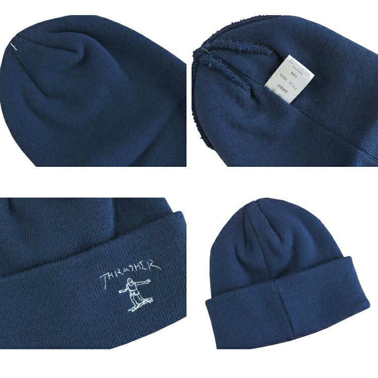 スラッシャー ビーニー ニット帽 THRASHER GONZ ART KNIT BEANIE CAP マークゴンザレス ゴンズ ニットキャップ メンズ レディース ユニセックス 全3色 (公式）｜rifflepage｜03