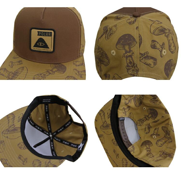 SALE アウトレット ポーラー キャップ 帽子 POLER PRINT PATCH HAT SNAP BACK CAP スナップバック メンズ レディース ユニセックス ブラウン 茶色｜rifflepage｜03