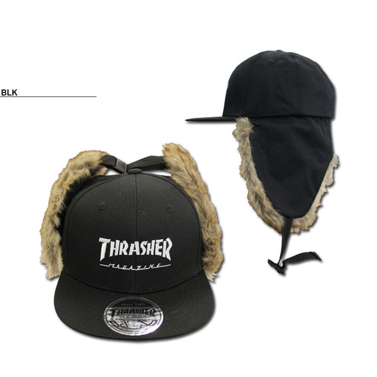 スラッシャー キャップ 帽子 THRASHER HOMETOWN YOUTH FLIGHT CAP フライトキャップ ジュニア ユース キッズ KIDS 子供 小さいサイズ ブラック 黒 平ツバ｜rifflepage｜02