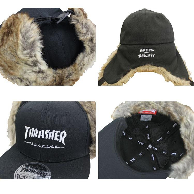 スラッシャー キャップ 帽子 THRASHER HOMETOWN YOUTH FLIGHT CAP フライトキャップ ジュニア ユース キッズ KIDS 子供 小さいサイズ ブラック 黒 平ツバ｜rifflepage｜03