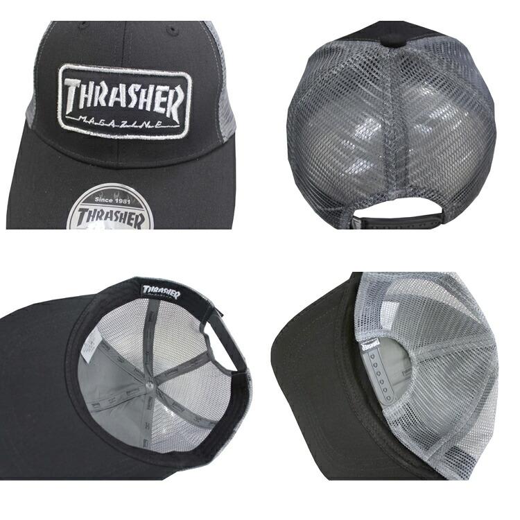 M*a様 THRASHER USA cap ブラック トラッカーキャップ THRASHER（スラッシャー） キャップ THRASHER MAG PATCH MESH CAP 帽子