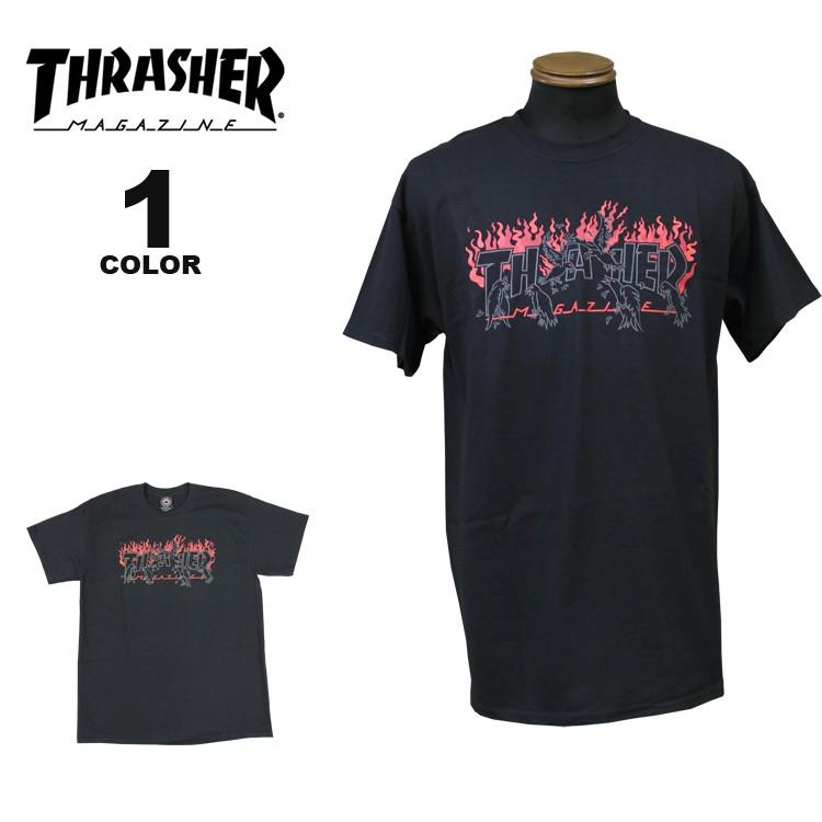 SALE スラッシャー Tシャツ THRASHER CROWS S/S T-SHIRTS 半袖 TEE インポート メンズ レディース ユニセックス プリント ブラック 黒 クロ S-XL(公式）｜rifflepage