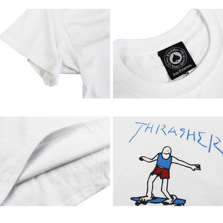 SALE (公式） スラッシャー Tシャツ THRASHER GONZ LOGO S/S T-SHIRTS 半袖 TEE インポート メンズ レディース ユニセックス ホワイト 白 S-XL アウトレット｜rifflepage｜03