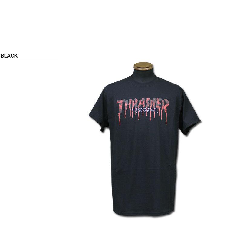 SALE (公式） スラッシャー Tシャツ THRASHER BLOOD DRIP S/S T-SHIRTS 半袖 TEE インポート メンズ レディース ユニセックス ブラック 黒 S-XL アウトレット｜rifflepage｜02