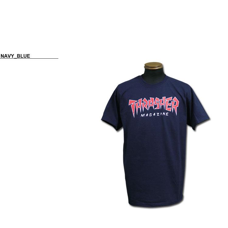 SALE (公式） スラッシャー Tシャツ THRASHER JAGGED LOGO S/S T-SHIRTS 半袖 TEE インポート メンズ レディース ユニセックス ネイビー M-XL｜rifflepage｜02