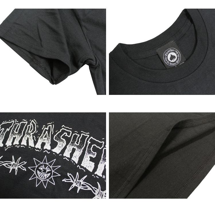 SALE アウトレット スラッシャー Tシャツ THRASHER BARBED WIRE by MIKE GIGLIOTTI S/S T-SHIRTS 半袖 TEE インポート メンズ レディース ユニセックス ブラック｜rifflepage｜03