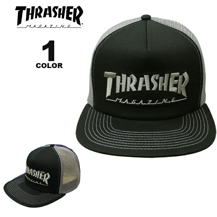 THRASHER（スラッシャー） (公式） キャップ THRASHER LOGO EMB MESH