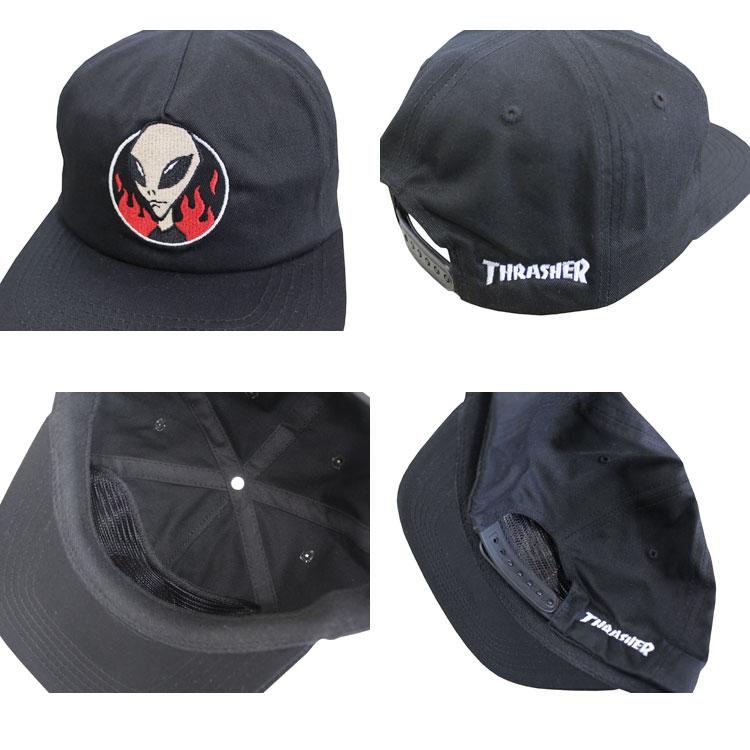 SALE アウトレット スラッシャー キャップ THRASHER CAP ALIEN WORKSHOP BELIEVE SANPBACK 帽子 メンズ レディース ユニセックス ローキャップ ブラック 黒｜rifflepage｜03