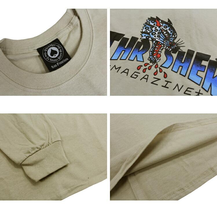 SALE スラッシャー Tシャツ ロンT THRASHER LEOPARD MAG L/S T-SHIRTS 長袖 TEE インポート メンズ レディース ユニセックス サンド ベージュ S-XL(公式）｜rifflepage｜03