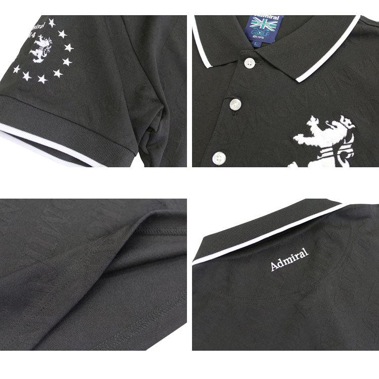 SALE アドミラル ゴルフ ポロシャツ Admiral GOLF LOGO JACQUARD POLO SHIRTS 半袖ポロ 全4色 M-LL 吸汗 速乾 メンズ｜rifflepage｜09