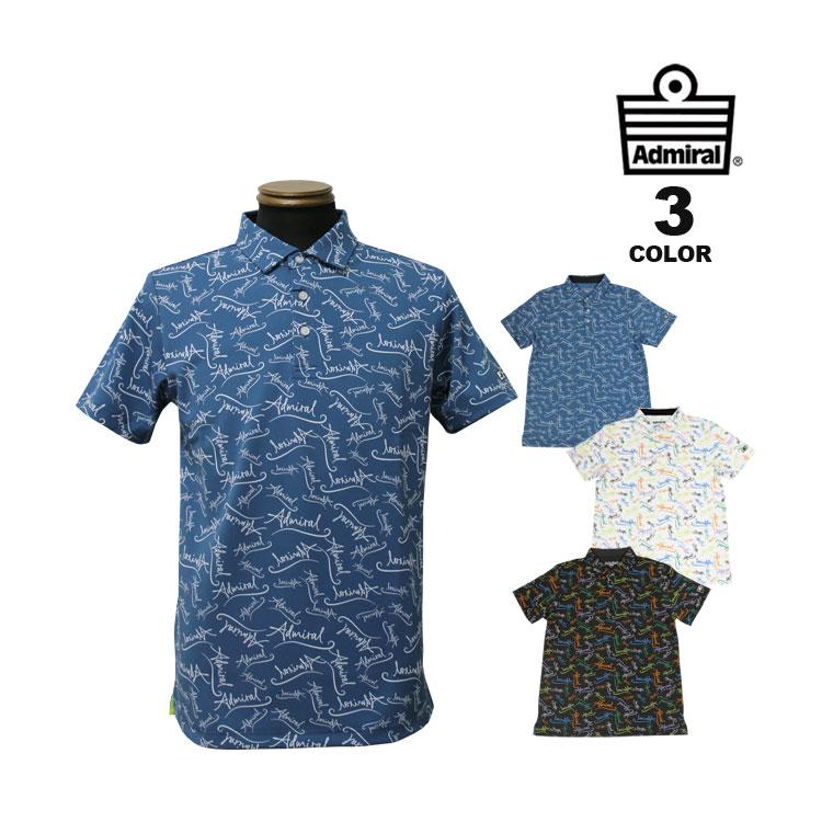 SALE アウトレット アドミラル ゴルフ ポロシャツ Admiral GOLF MULTI LOGO PRINT POLO SHIRTS 半袖ポロ 全3色 M-LL 吸水速乾 ストレッチ メンズ｜rifflepage｜02