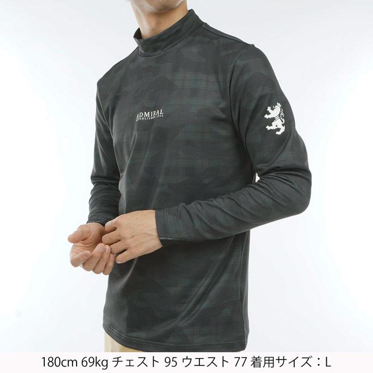 ADMRIAL ブラック ゴルフシャツ　長袖 Lサイズ SALE】アウトレット アドミラル ゴルフ ハイネックシャツ Admiral GOLF
