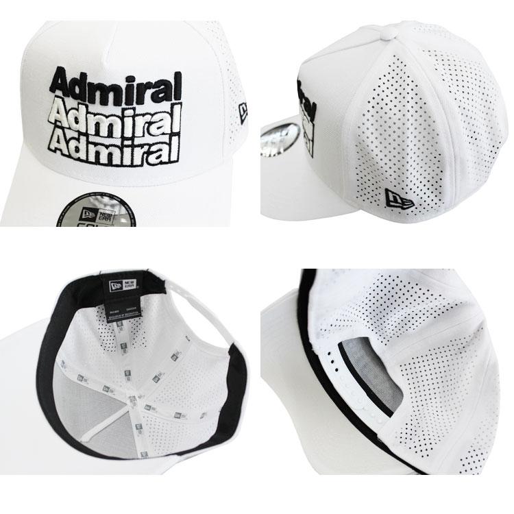 アドミラル ゴルフ キャップ Admiral GOLF NEWERA THREE LOGO SNAPBACK CAP 帽子 ニューエラ コラボ MICROERA 抗菌スウェットバンド メンズ レディース｜rifflepage｜05