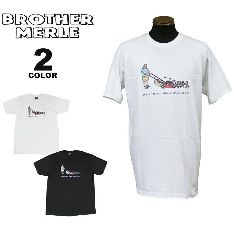 SALE アウトレット ブラザーマール Tシャツ BROTHER MERLE Lawn Mower S/S T-SHIRTS 半袖 TEE プリント メンズ レディース ユニセックス 全2色 S-XL｜rifflepage