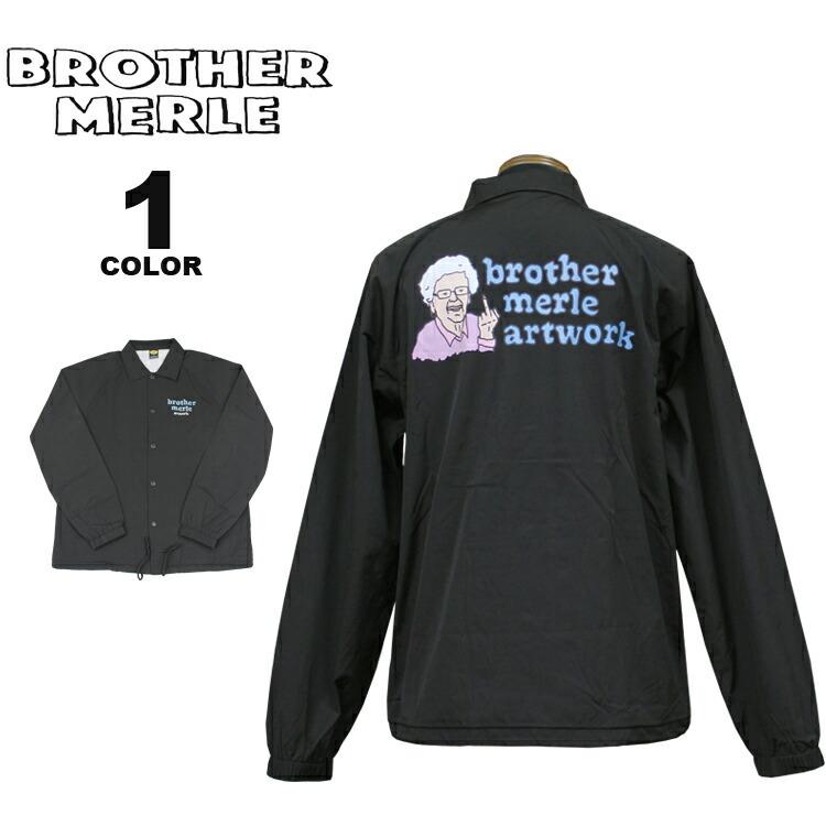 SALE アウトレット ブラザーマール コーチジャケット BROTHER MERLE Betty5.0 WOVEN COACH JACKET ジャケット アウター 上着 メンズ レディース ユニセックス 黒｜rifflepage