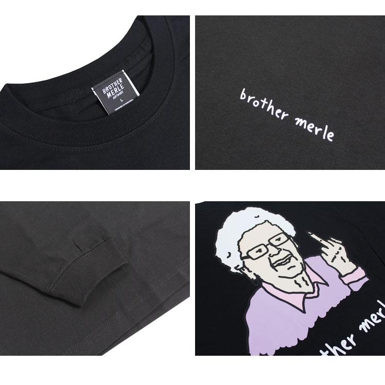 ブラザーマール Tシャツ BROTHER MERLE 長袖 ロンT ロンティ プリント ビッグシルエット リラックスフィット メンズ レディース ユニセックス 全4色 M-XL｜rifflepage｜09