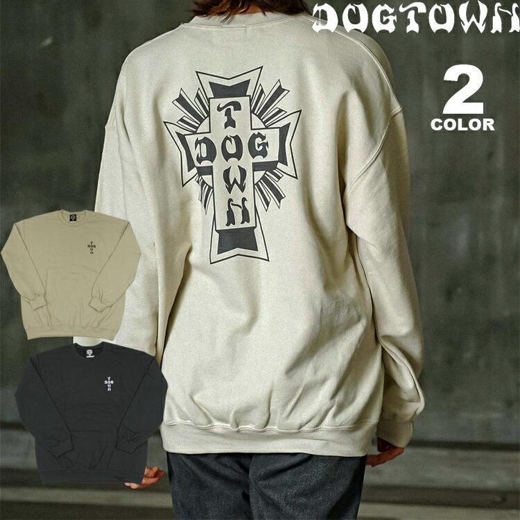 ドッグタウン トレーナー DOGTOWN Cross LOGO CREW SWEAT クルー スウェット 丸首 スェット メンズ レディース ユニセックス バックプリント 裏起毛 全2色 M-XL｜rifflepage