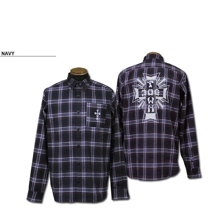 【アーク！】DOGTOWN / Cross Logo emb ネルシャツ DOGTOWN（ドッグタウン） クロス ロゴ emb 長袖 シャツ フランネル