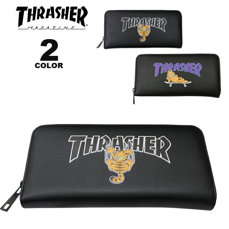 (公式） スラッシャー ウォレット 財布 THRASHER GARFIELD LONG WALLET ガーフィールド 長財布 サイフ メンズ レディース ユニセックス 全2色｜rifflepage