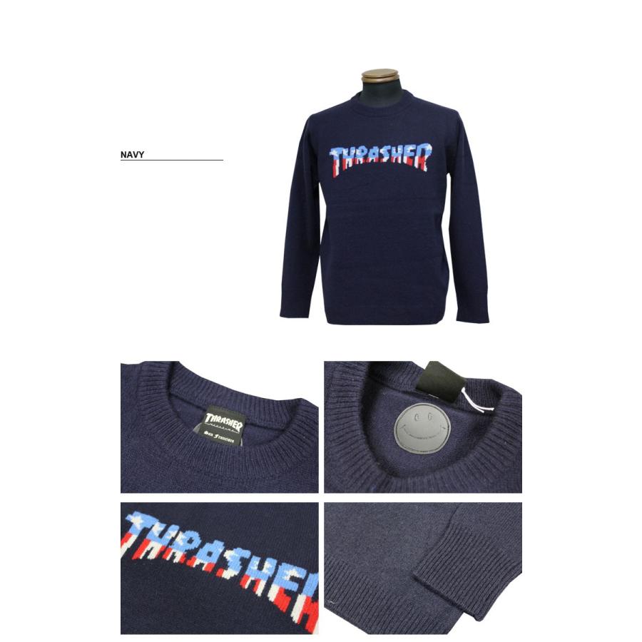 THRASHER（スラッシャー） SALE ニット セーター ネイビー ワイン