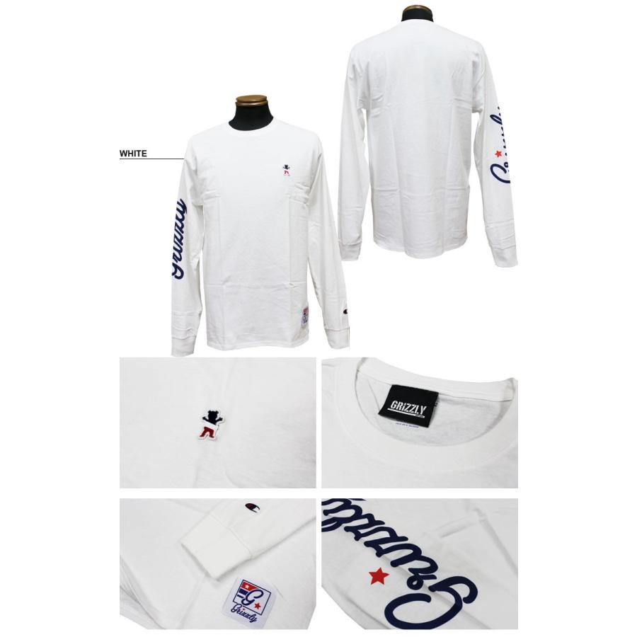 グリズリー GRIZZLY 長袖Tシャツ CHAMPION BEHIND THE ARC L/S T-SHIRTS チャンピオン ロンティ ロンTEE ブラック 黒 ホワイト 白　メンズ レディース｜rifflepage｜03