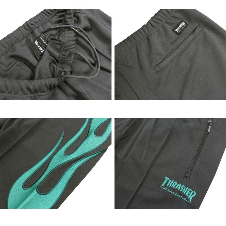 スラッシャー フレイムジャージ セットアップ グレー＆グリーン M Flame Sleeve TRACK JACKET/スラッシャーフレイム袖プリントトラック