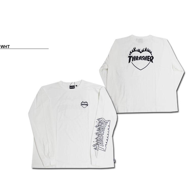 THRASHER（スラッシャー） Tシャツ ロンT THRASHER FLAME HEART L/S T