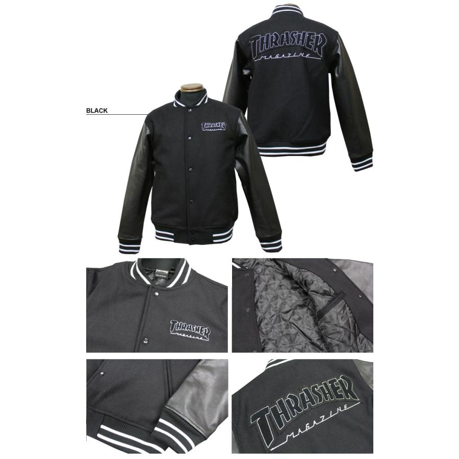 THRASHER（スラッシャー） スタジアムジャケット スタジャンMAG MELTON