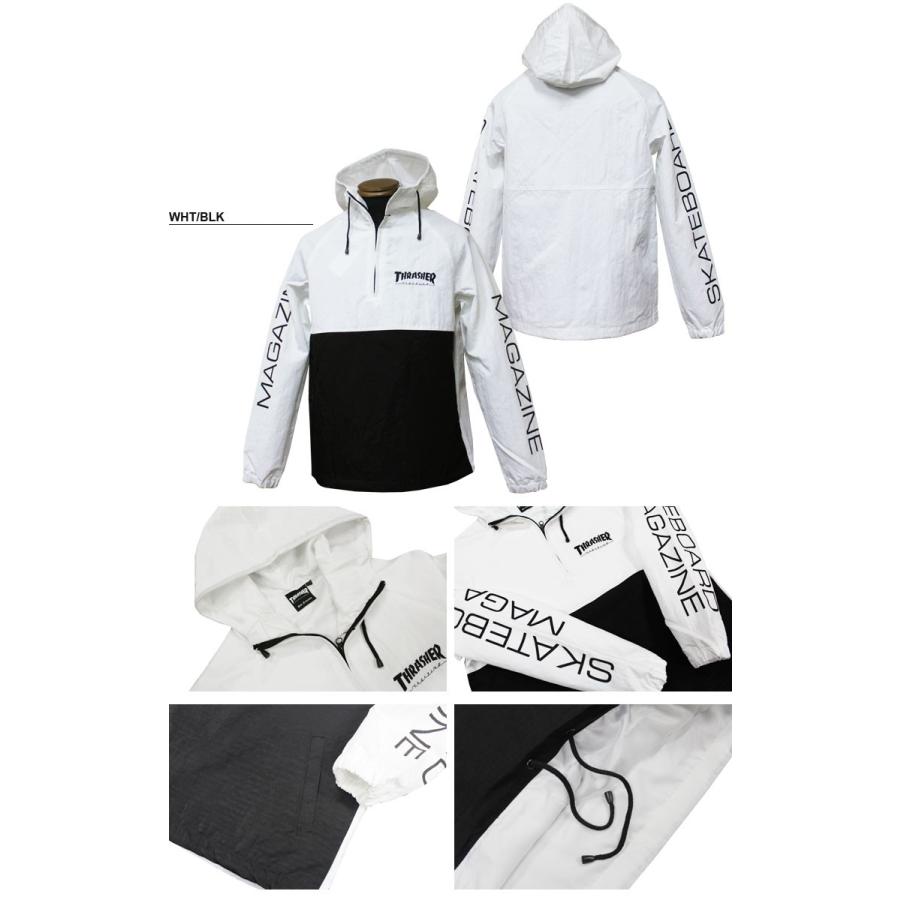THRASHER スノーボードウェア L ホワイト THRASHER（スラッシャー） SALE THRASHER MAG NYLON ANORAK PULLOVER