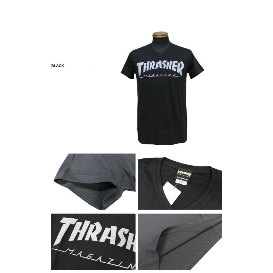 SALE スラッシャー THRASHER Tシャツ MAG CLASSIC V-NECK T-SHIRTS 半袖 Vネック ブラック 黒 ホワイト 白 メンズ レディース アウトレット｜rifflepage｜02