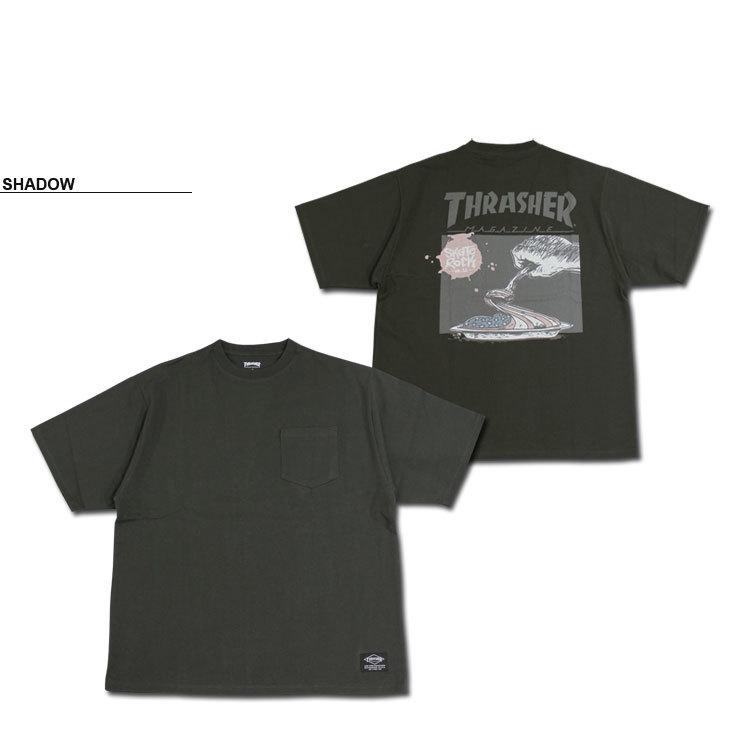 SALE (公式）スラッシャー Tシャツ THRASHER Eat The Flag Heavy Weight BIG SILHOUETTE POCKET S/S T-SHIRTS ビッグシルエット オーバーサイズ｜rifflepage｜04