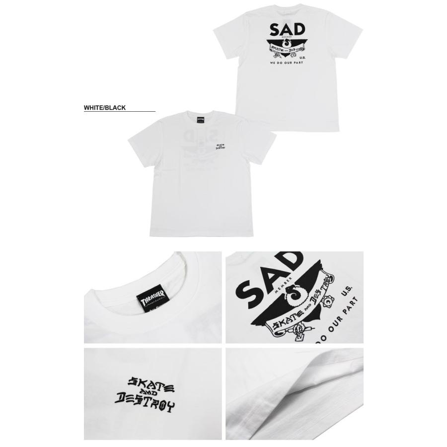 スラッシャー　SAD member SKATE and DESTROY Tシャツ THRASHER スラッシャー GONZ SAD LOGO SKATE AND DESTROY ゴンズ