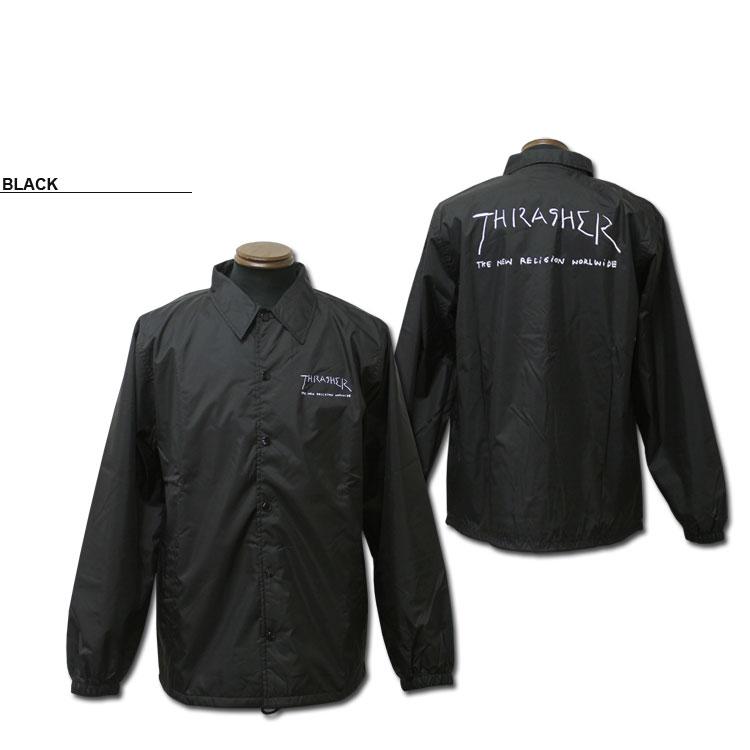 スラッシャー コーチジャケット THRASHER TheNewReligionWorldWide COACH JACKET メンズ レディース ナイロン アウター 上着 Mark Gonzales マークゴンザレス｜rifflepage｜02