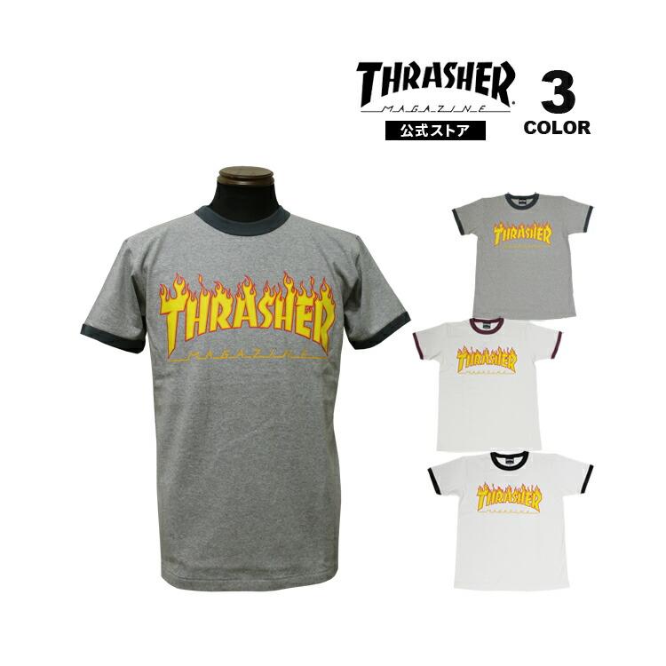SALE スラッシャー Tシャツ THRASHER FLAME RINGER S/S T-SHIRTS