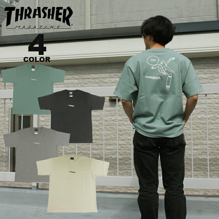 SALE (直営店限定）(公式）スラッシャー Tシャツ THRASHER GONZ Heavy Weight S/S T-SHIRTS ヘビーウェイト TEE メンズ レディース ユニセックス 全4色 M-XL｜rifflepage